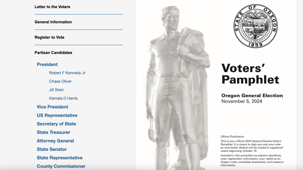 Oregon voters' pamphlet website